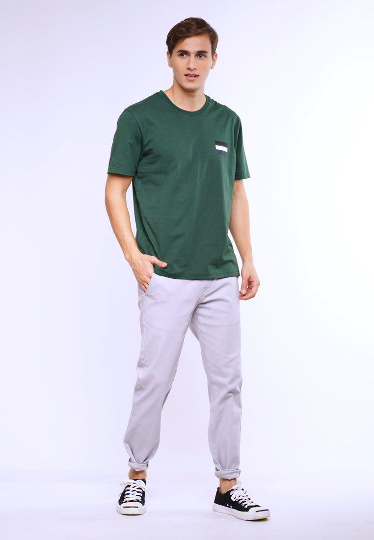 Men Graphic Short Sleeve T-Shirt - Dark Green - FWM2H3184