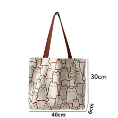 arty cat canvas tote bag size