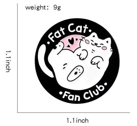 fat cat lover pin