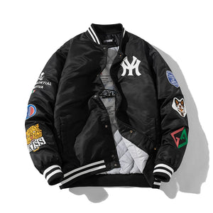 LUYBAIDUN NY Embroidered Premium Baseball Jacket - NouvéExpress