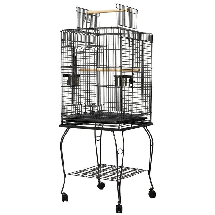 Large Portable Bird Cage with Perch - Black i.Pet