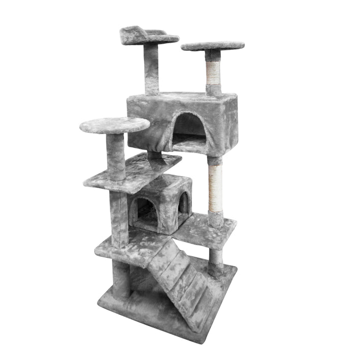 PaWz 1.3M Cat Scratching Post House Condo Tower - Light Grey PaWz