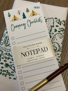 Camping Checklist Notepad