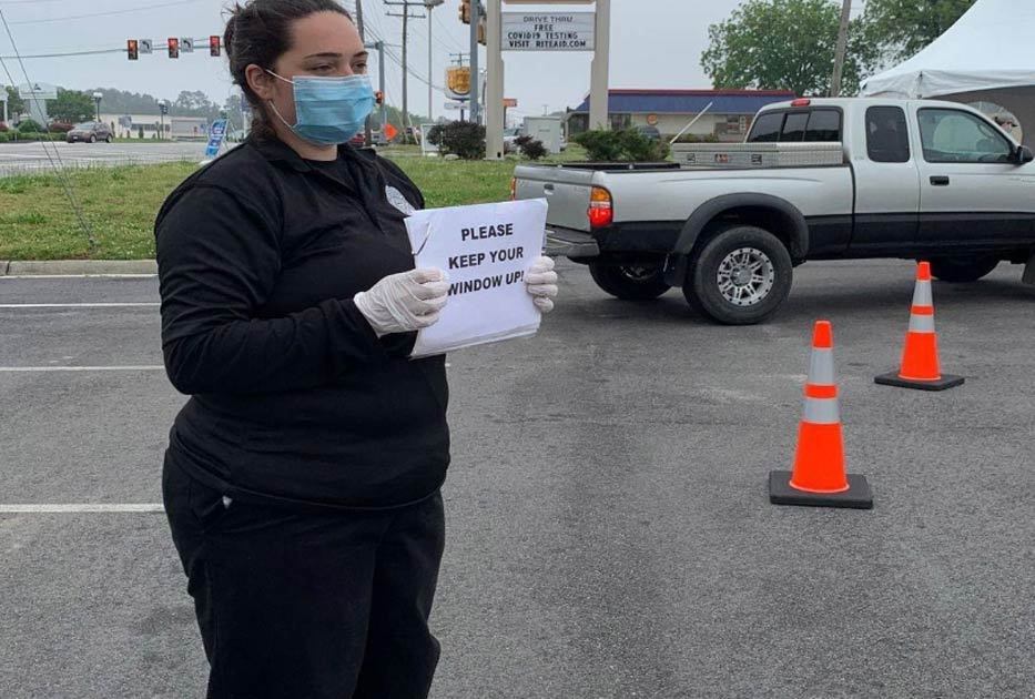 Photo: Leumas Security Service Officers Jessie Rashid (left, June) and Jordan Cochran (right, Mary) on duty in Virginia, 2020.