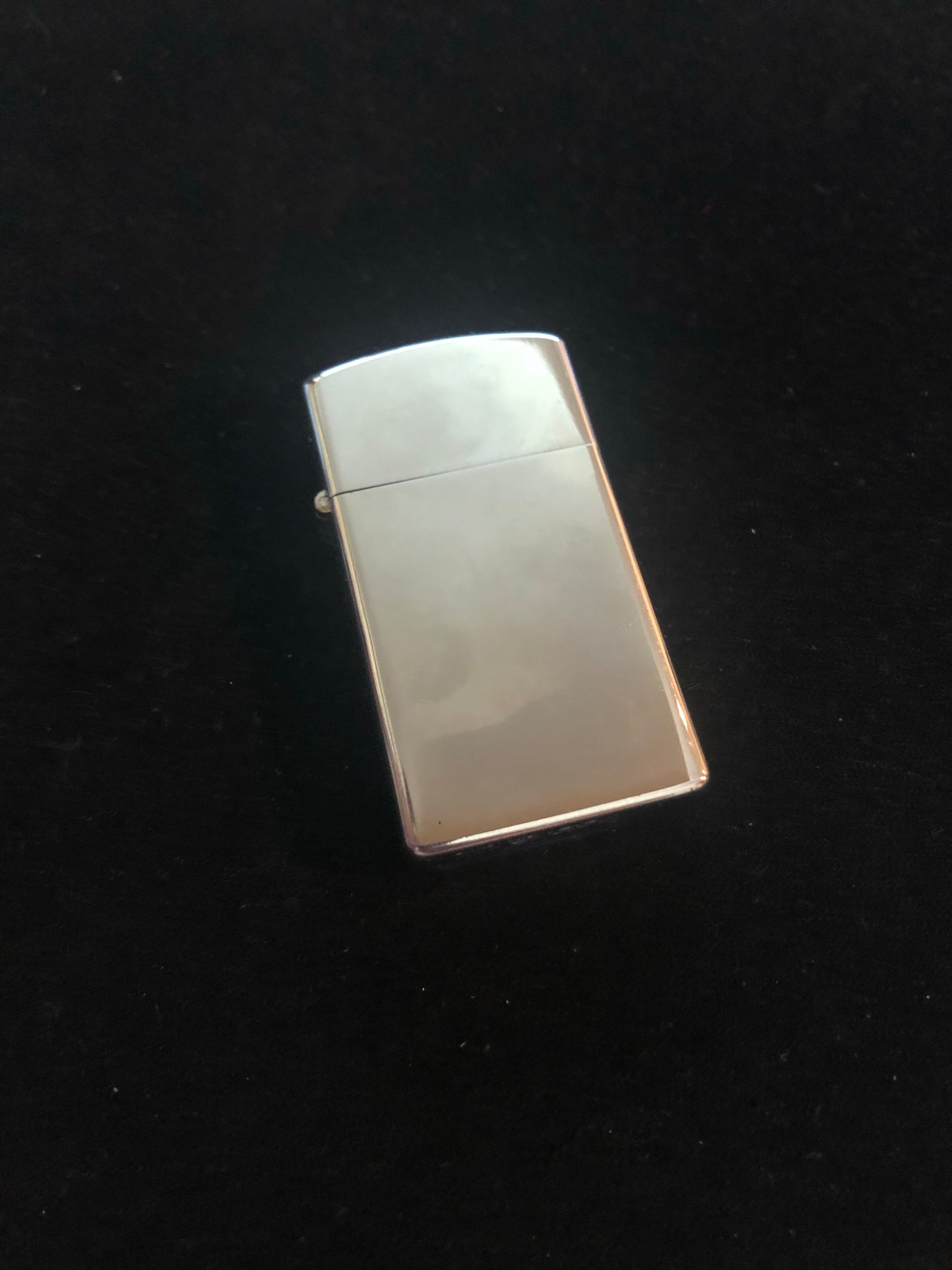 1975 High Polish Vintage Zippo Slim — Collectors Flame