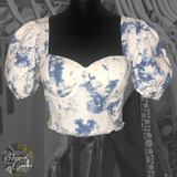 The Sang Denim Bleached Crop Top  - Size Small
