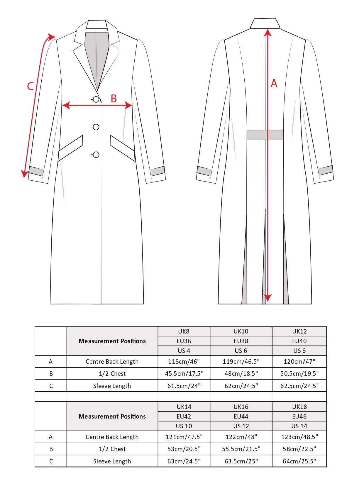 Fran Tweed Jacket Size Chart