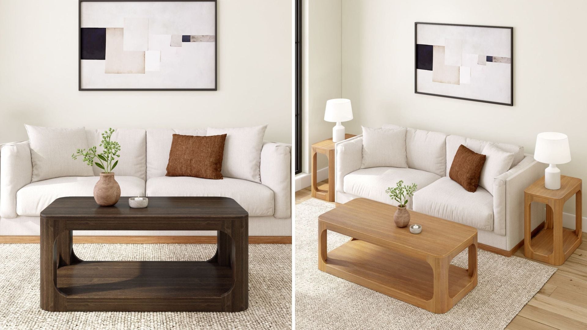 Solid wood coffee tables with storage