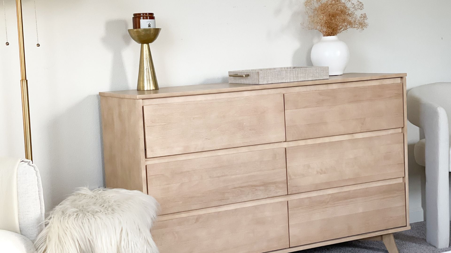 bedroom dresser with six drawers