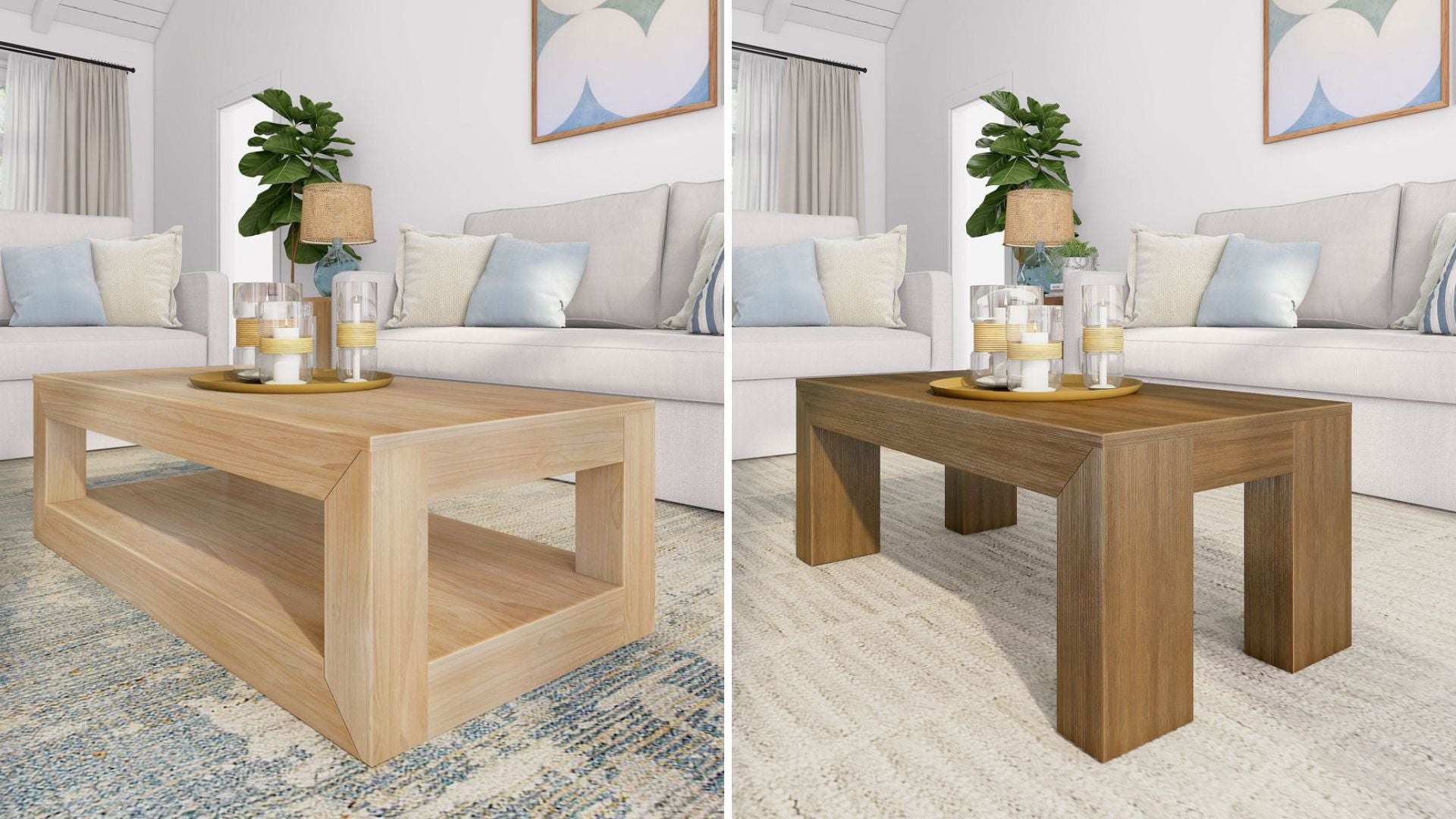 modern solid wood coffee tables