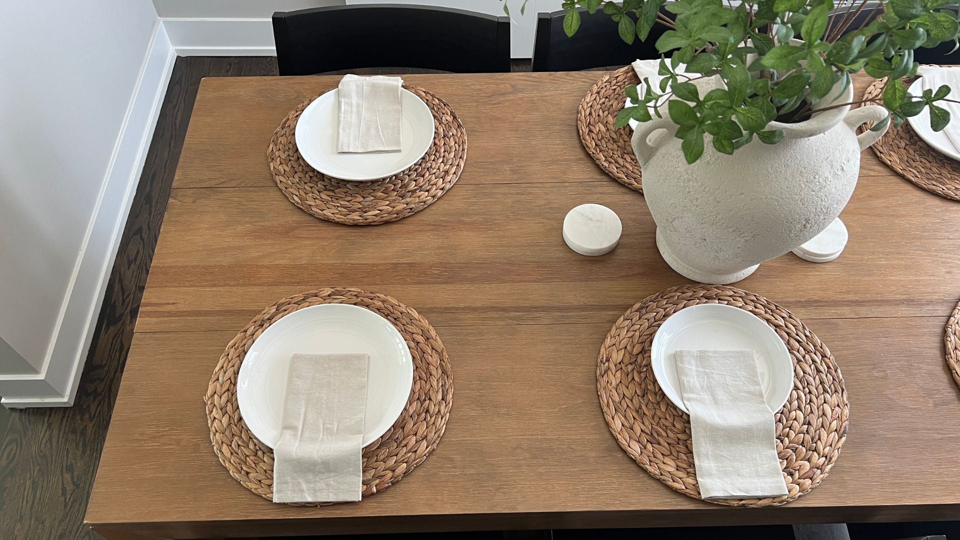 pecan solid wood dining table set for 6
