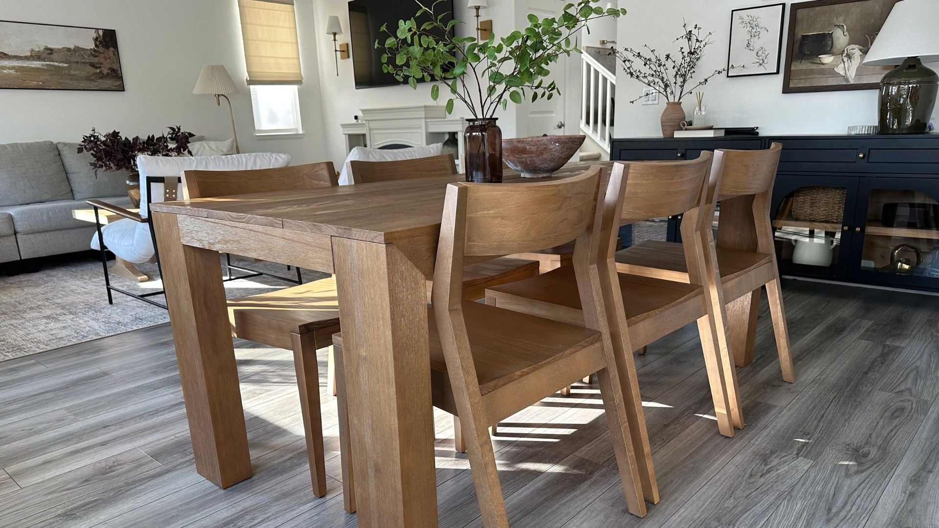 solid wood dining table for six