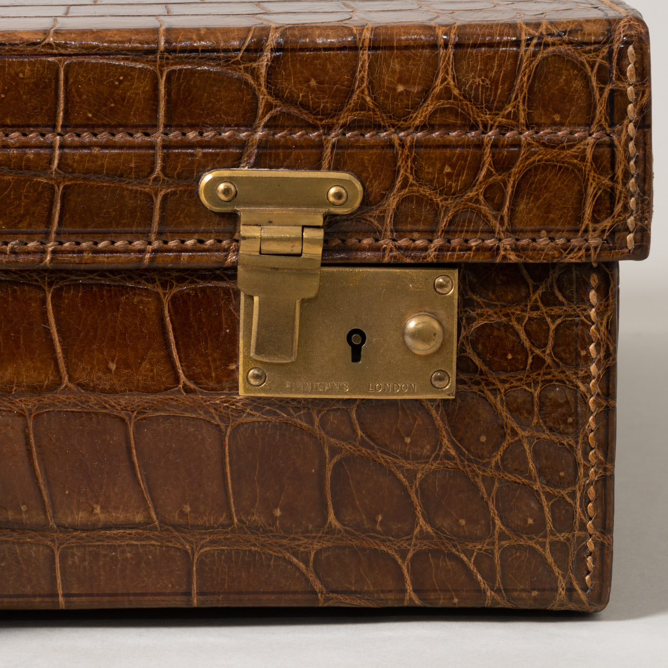 19th Century Victorian Crocodile Skin Suitcase With A, 60% OFF