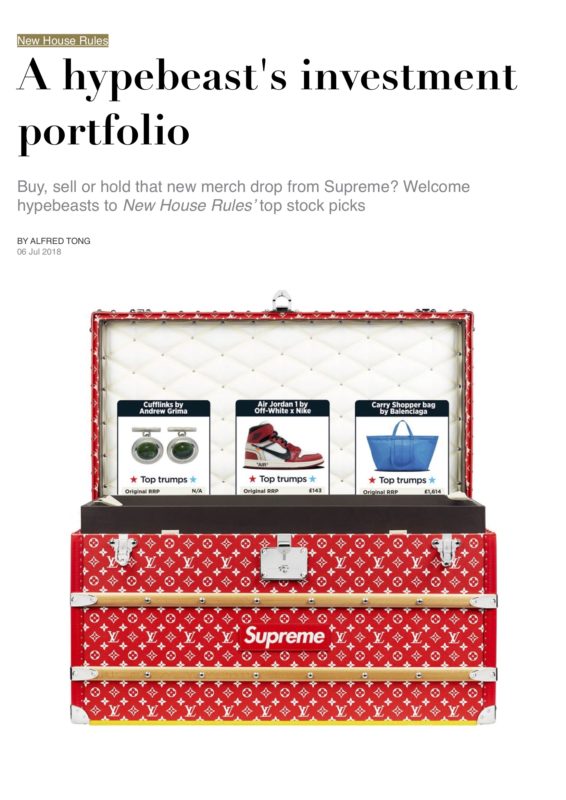 A hypebeast's investment portfolio, British GQ