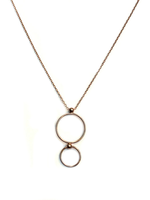 Two Stacked Circles Necklace | Sterling Silver Rose Gold | Light Years