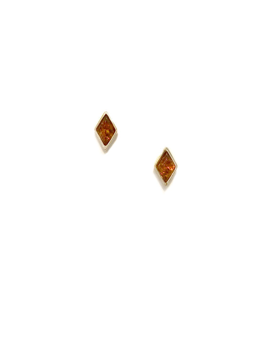 Amber Diamond Posts | Sterling Silver Studs Earrings | Light Years 
