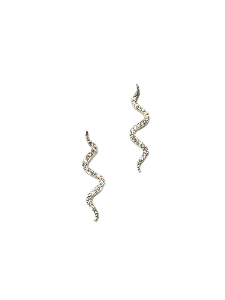 CZ Snake Earrings