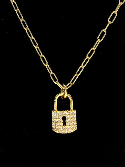 Layered Lock & Key Necklace | Gold Plated Chain Pendant | Light Years