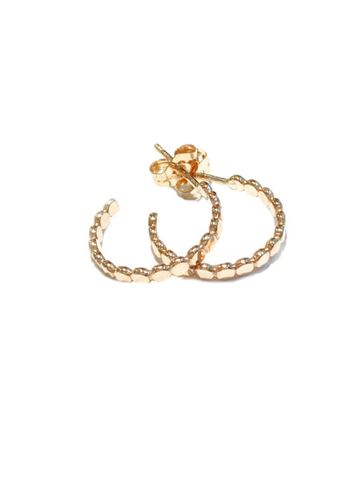 Thick Tube Hoops, Gold Plated 30mm Post Earrings