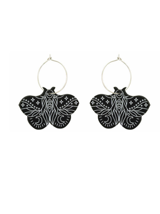  Luna Moth Earrings by d'ears Non-Tarnish Sterling