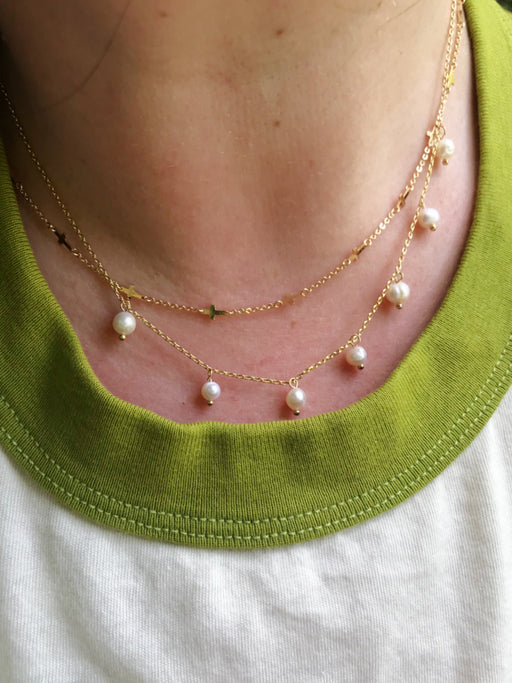 Faux Pearl Necklace Marked 