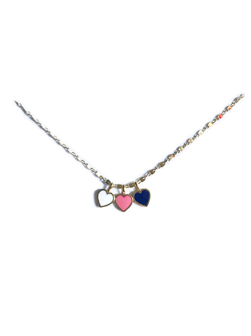 Rainbow Enamel Heart Necklace, Gold Chain Pendant