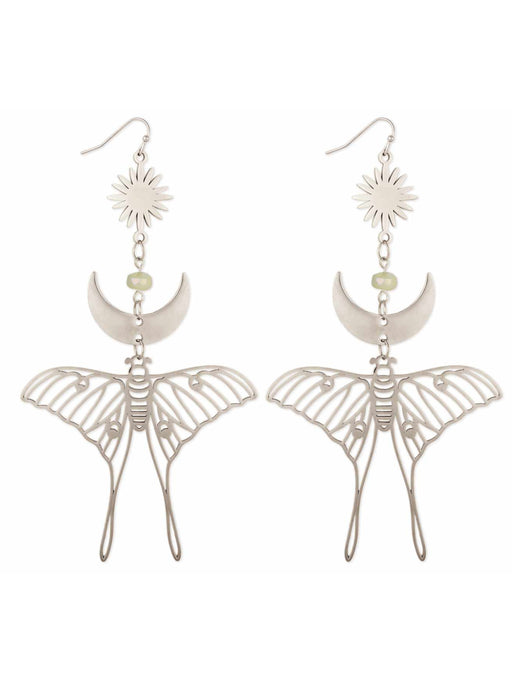  Luna Moth Earrings by d'ears Non-Tarnish Sterling