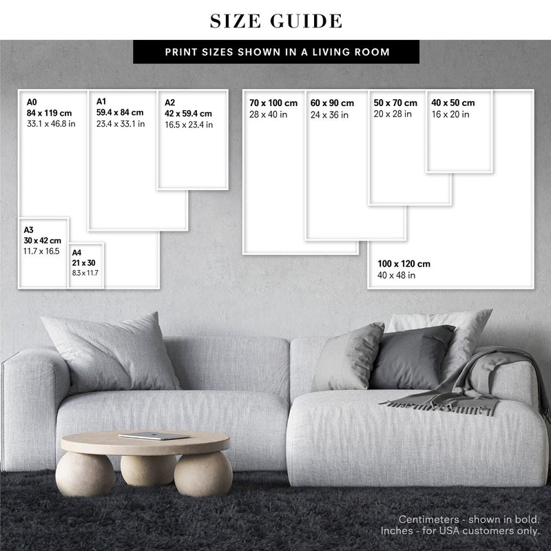 Size Guide of Art Prints