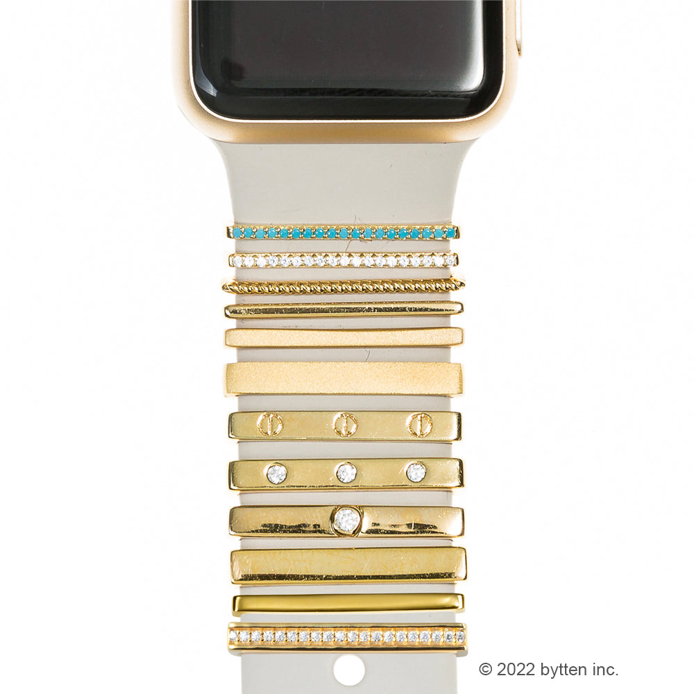 BYOB™ - gold stacking rings • Apple Watch & Fitbit band accessory - bytten jewelry product image