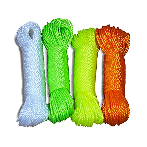 30M Twisted Nylon Rope 3mm Cord String for Garden, Garage, Washing Line,  Camping