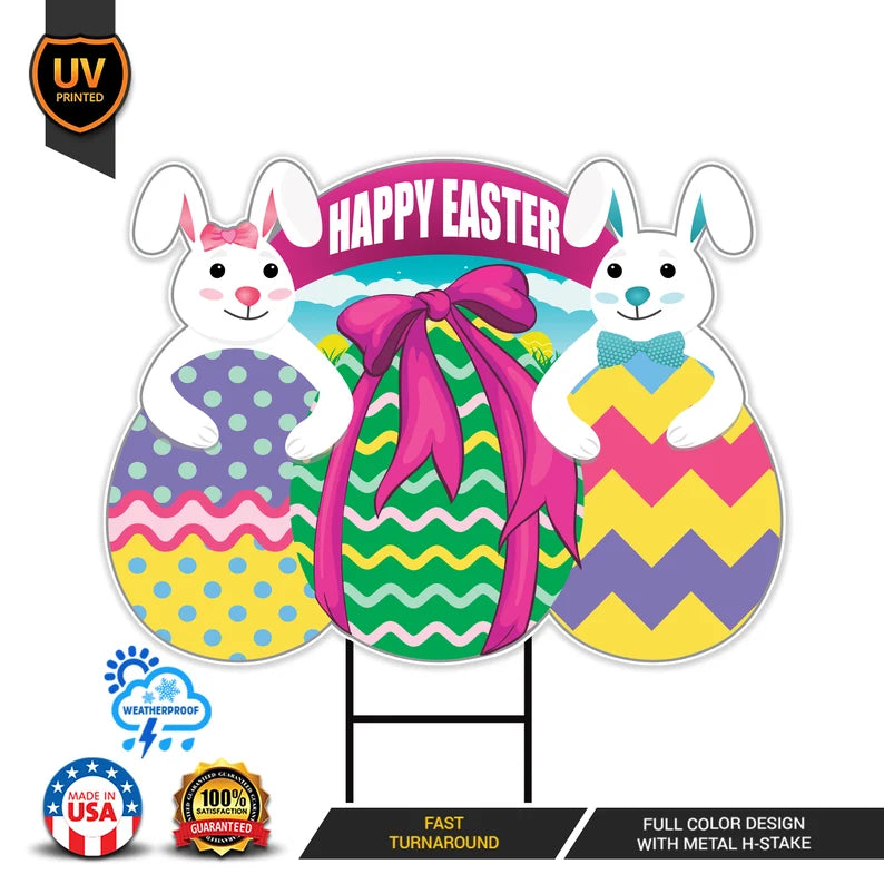 Happy Easter 2023 Yard Sign Cutout – Voila Print Inc