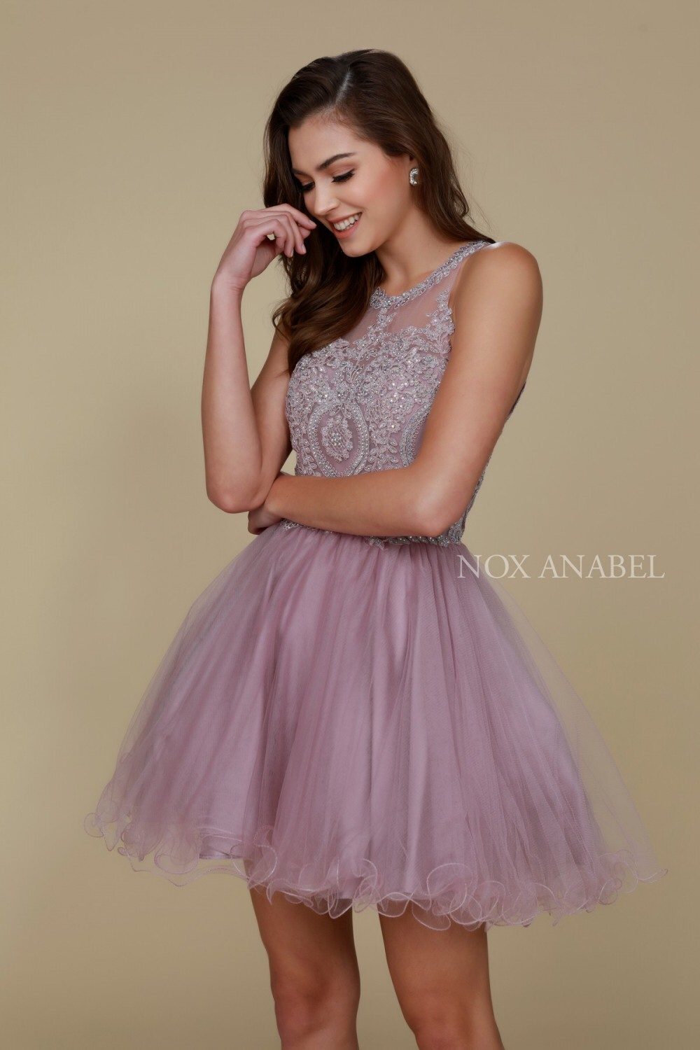 mauve hoco dress