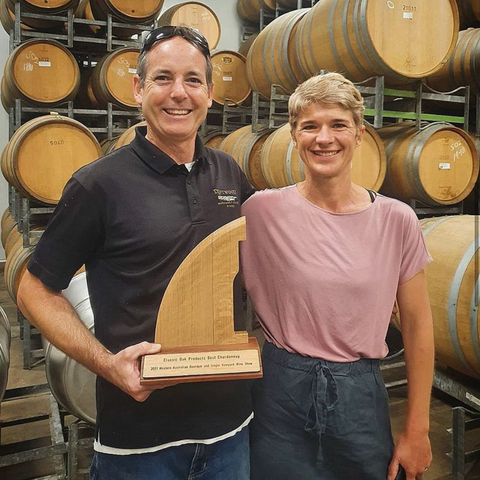 Kane Grove Driftwood Estate Winemaker Winning an award - Margaret River Winery