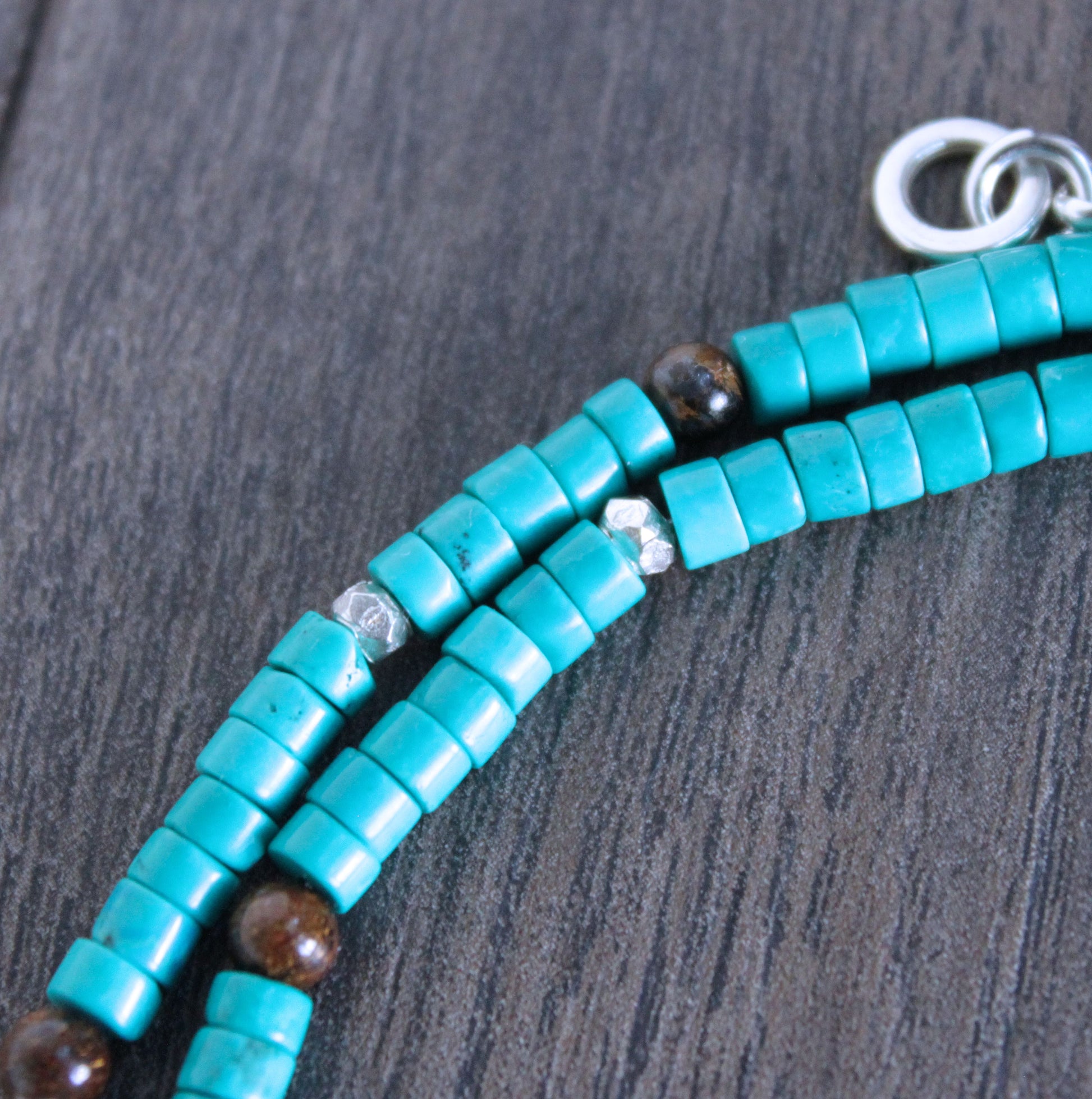 4mm turquoise heishi bead necklace