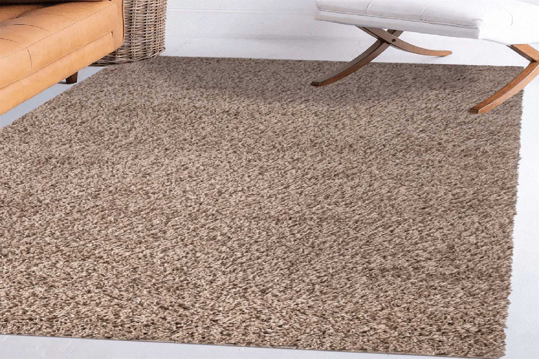 shaggy plain beige rug