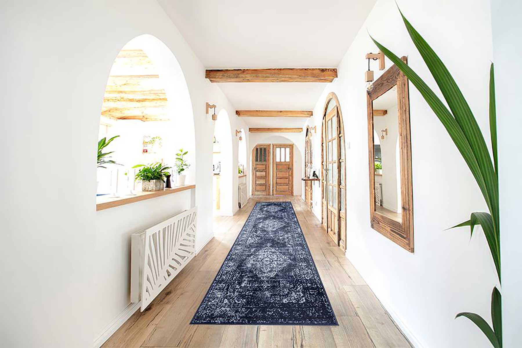 Santorini Traditional Medallion Rug (V3) hallway runner rug size www.homelooks.com