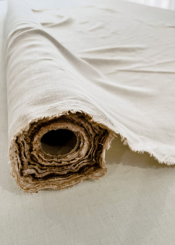 Roll of vintage linen fabric