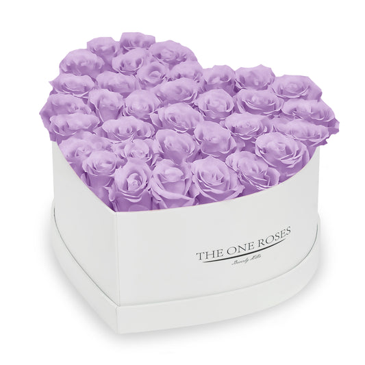 Purple Glitter Roses - White Box