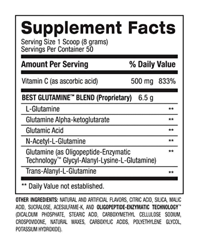 Bpi Sports Best Glutamine 50 servings supp facts