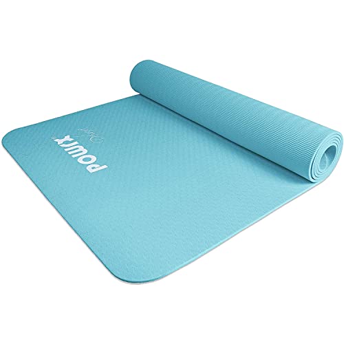 POWRX Yoga Mat with Bag Exercise mat for workout Non slip large yoga m