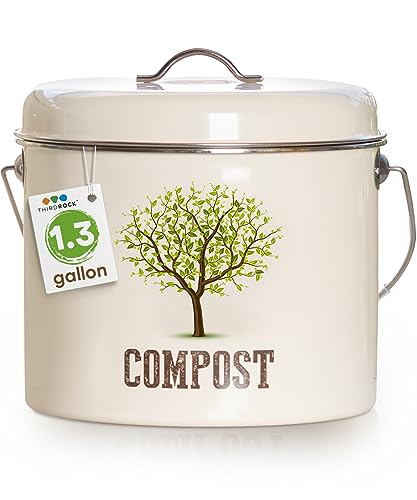 Farmhouse Home Composting Bundle - 1.3 Gallon Kitchen Compost Bin + 3