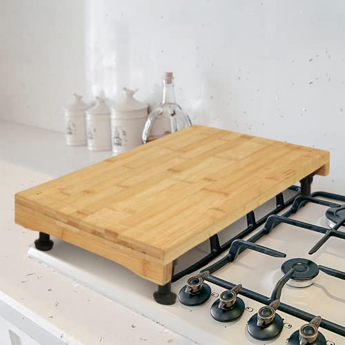 Prosumer's Choice Bamboo Stove Top Cover Board - Stylish and Versatile  Wooden Stove Cover with Adjustable 