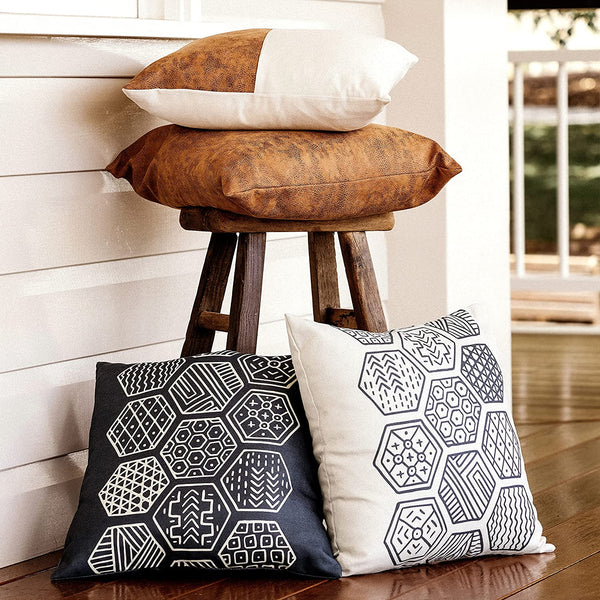 Boho Throw Pillow Covers  18x18 Inch Set – Inspired Ivory