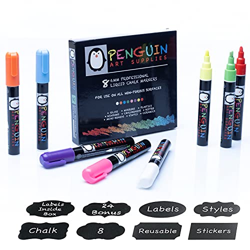 Penguin Art Supplies 28 Dual Tip Acrylic Paint Pens: Craft Paint Markers for Painting Wood, Glass, Rock, Ceramic, Porcelain - Non Toxic Reversible