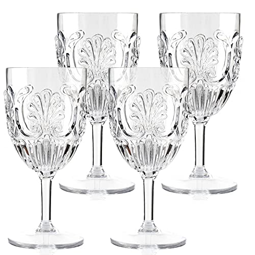 Unbreakable Stemmed Wine Glasses, 12oz - 100% Tritan - Shatterproof,  Reusable, Dishwasher Safe Drink Glassware (Set of 4)- Indoor Outdoor  Drinkware - Great Holiday and Wedding Gift 