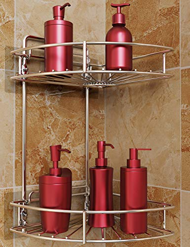 Vdomus 11 x 5 Hanging Shower Caddy Bathroom, Rack with Soap Holder - Silver - 3 Tier