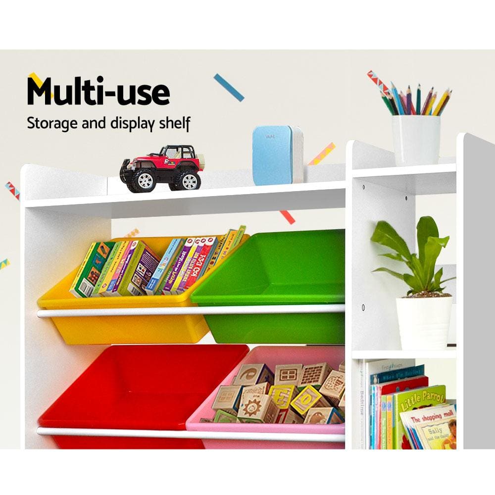 toy storage cabinet with bins