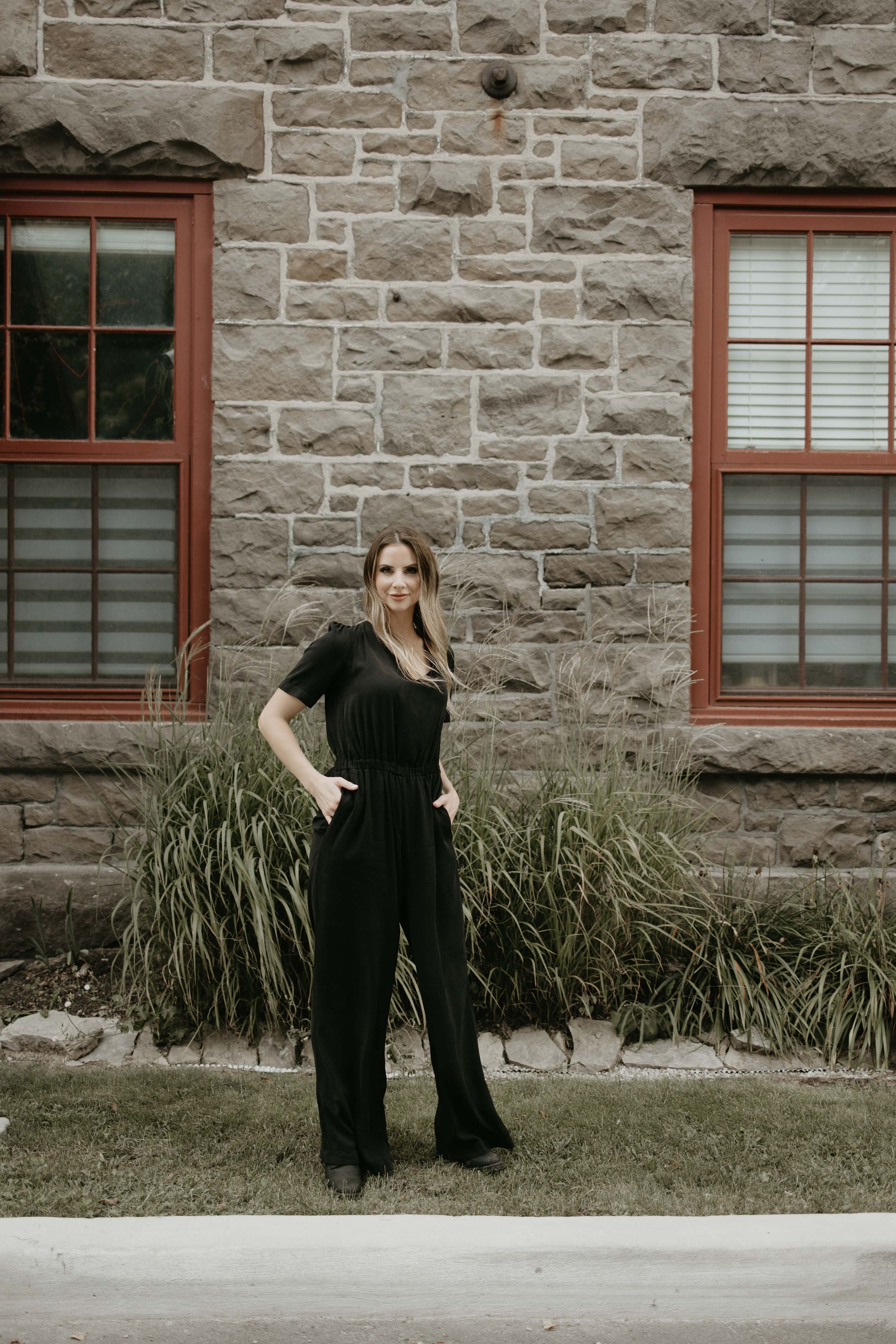 back to work outfit - black jumpsuit