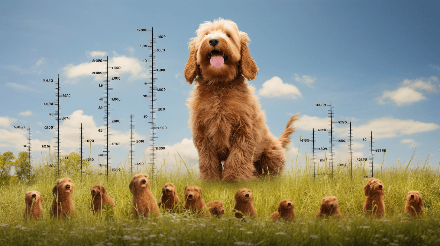 growth chart for Labradoodles with long and shaggy hair