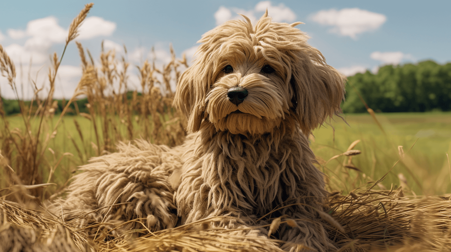 Labradoodle Stuffed Animal with long and shaggy hair